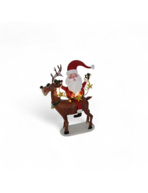 METAL LINE WITH LED REINDEER WITH SANTA CLAUS 29x12x40