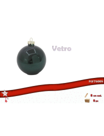 LINEA VETRO SFERE VERDE  8cm 16pezzi