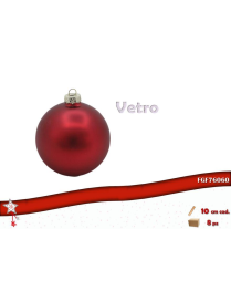 LINEA VETRO SFERE ROSSO MATTO 10cm 12pezzi