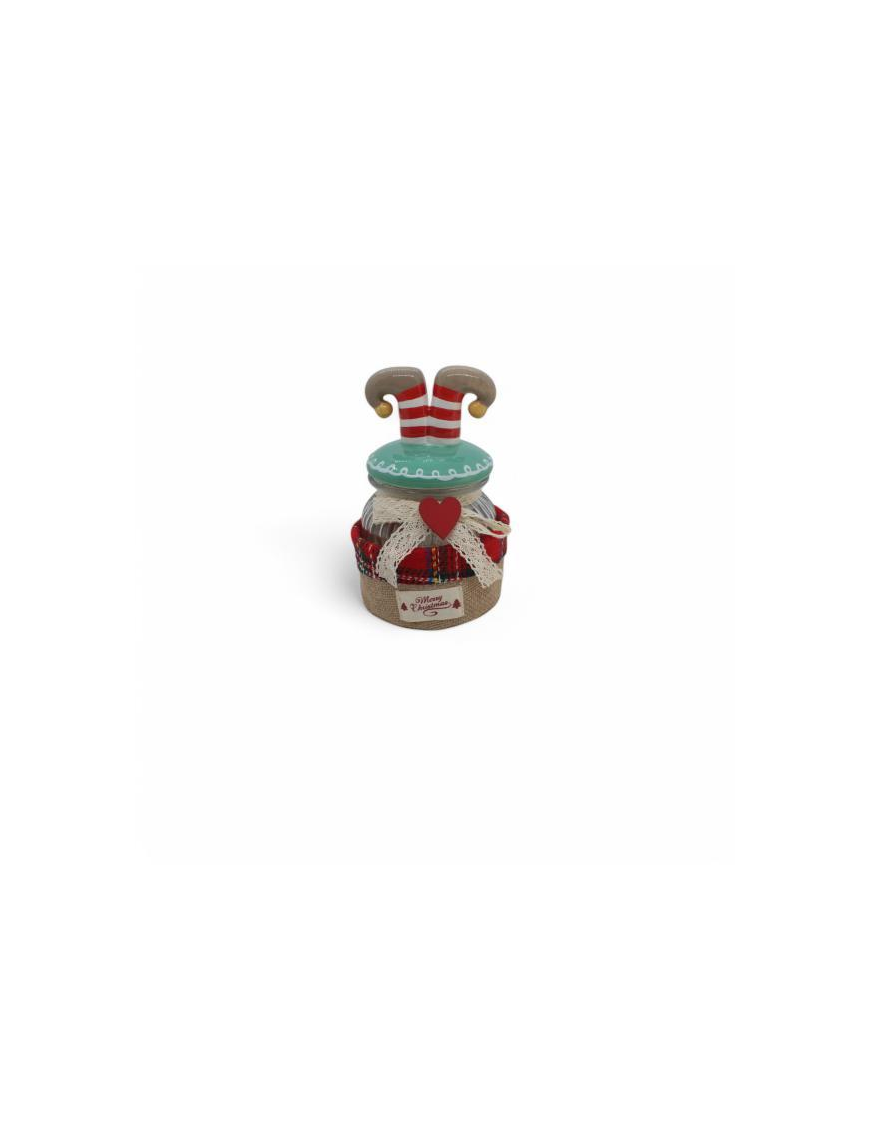 JAR WITH TARTAN BASKET 1 piece 12x21cm