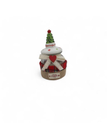 JAR WITH TARTAN BASKET 1 piece 12x21cm