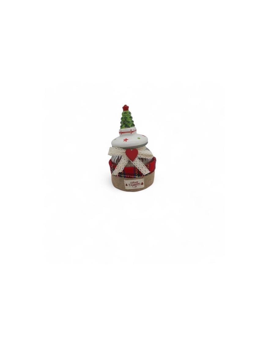 JAR WITH TARTAN BASKET 1 piece 12x21cm