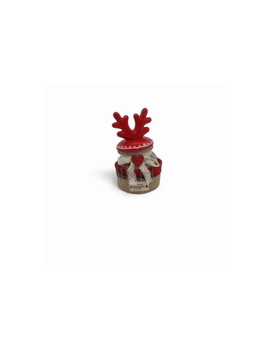 JAR WITH TARTAN BASKET 1 piece 12x21cm