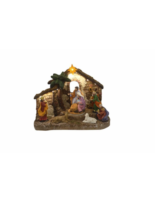 NATIVITY WITH MOVEMENT + LIGHT + MUSIC 29x15x21cm