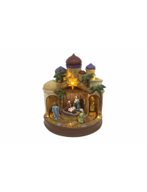 NATIVITY WITH MOVEMENT + LIGHT + MUSIC 25x28cm