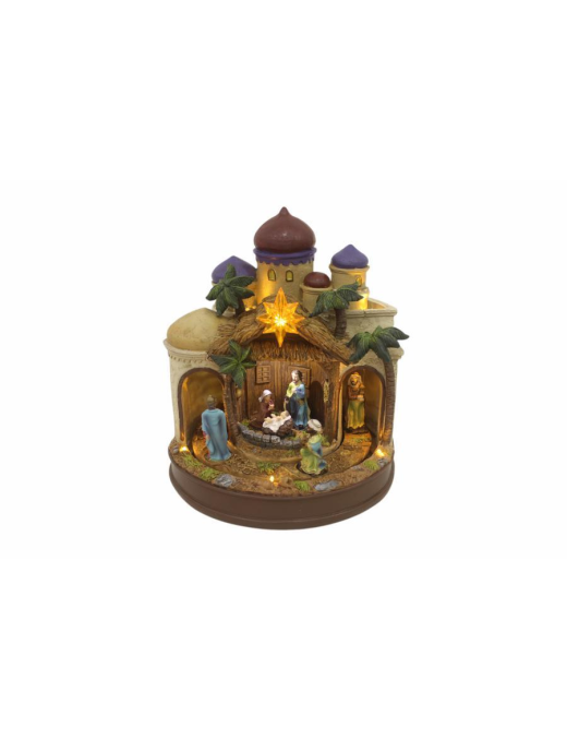NATIVITY WITH MOVEMENT + LIGHT + MUSIC 25x28cm
