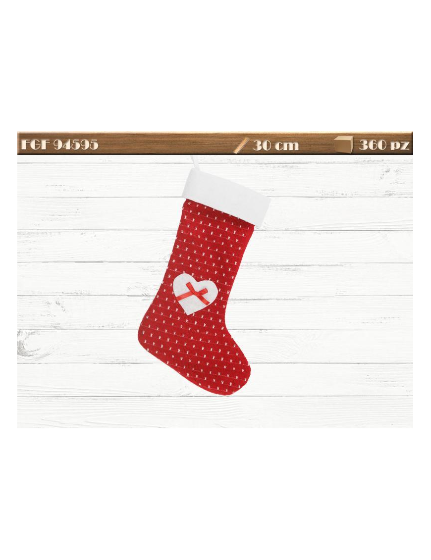 EPIPHANY STOCKING 30cm WOOL FABRIC WITH HEART