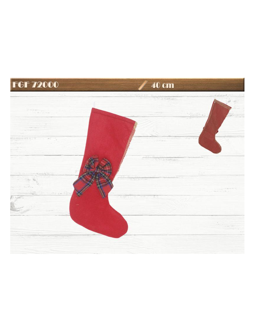 40cm FABRIC EPIPHANY STOCKING WITH BOW