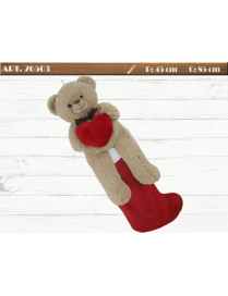 EPIPHANY STOCKING 85cm FABRIC WITH PLUSH BEAR