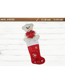 CALZA EPIFANIA  TESSUTO 60cm CON PELUCHE ORSO