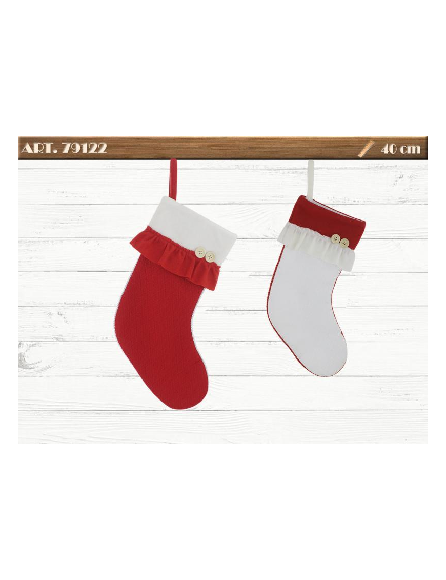 EPIPHANY STOCKING 40cm FABRIC WITH RUFFLE