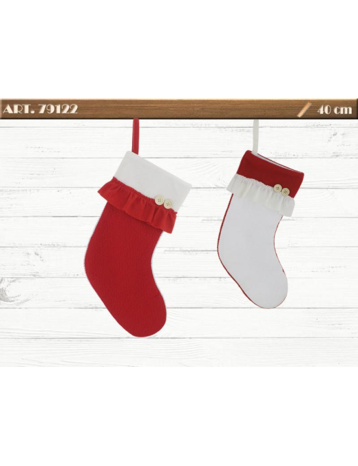 EPIPHANY STOCKING 40cm FABRIC WITH RUFFLE