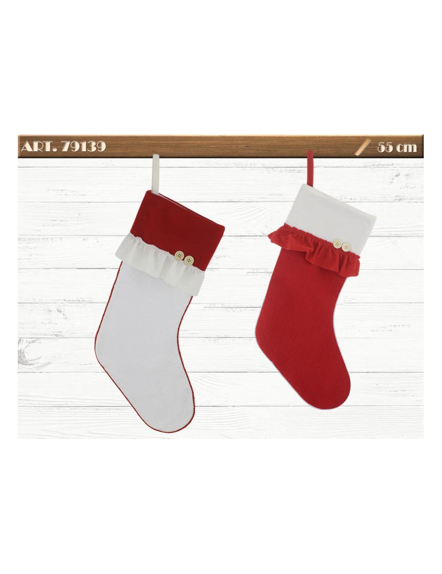 EPIPHANY FABRIC STOCKING 55cm WITH RUFFLE