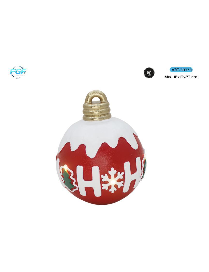 L.POLIRESINA SFERA DEC. 16x10x23 C/LED