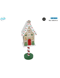 CASA DEC.LEGNO C/LED 11x8x31cm 31035