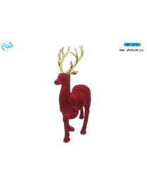 L.VELLUTO ROSSO/ORO RENNA PLAST. 34cm