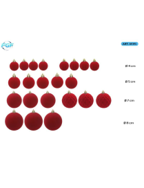 LINEA VELLUTO ROSSO SFERE 22pzMISURE ASSORTITE