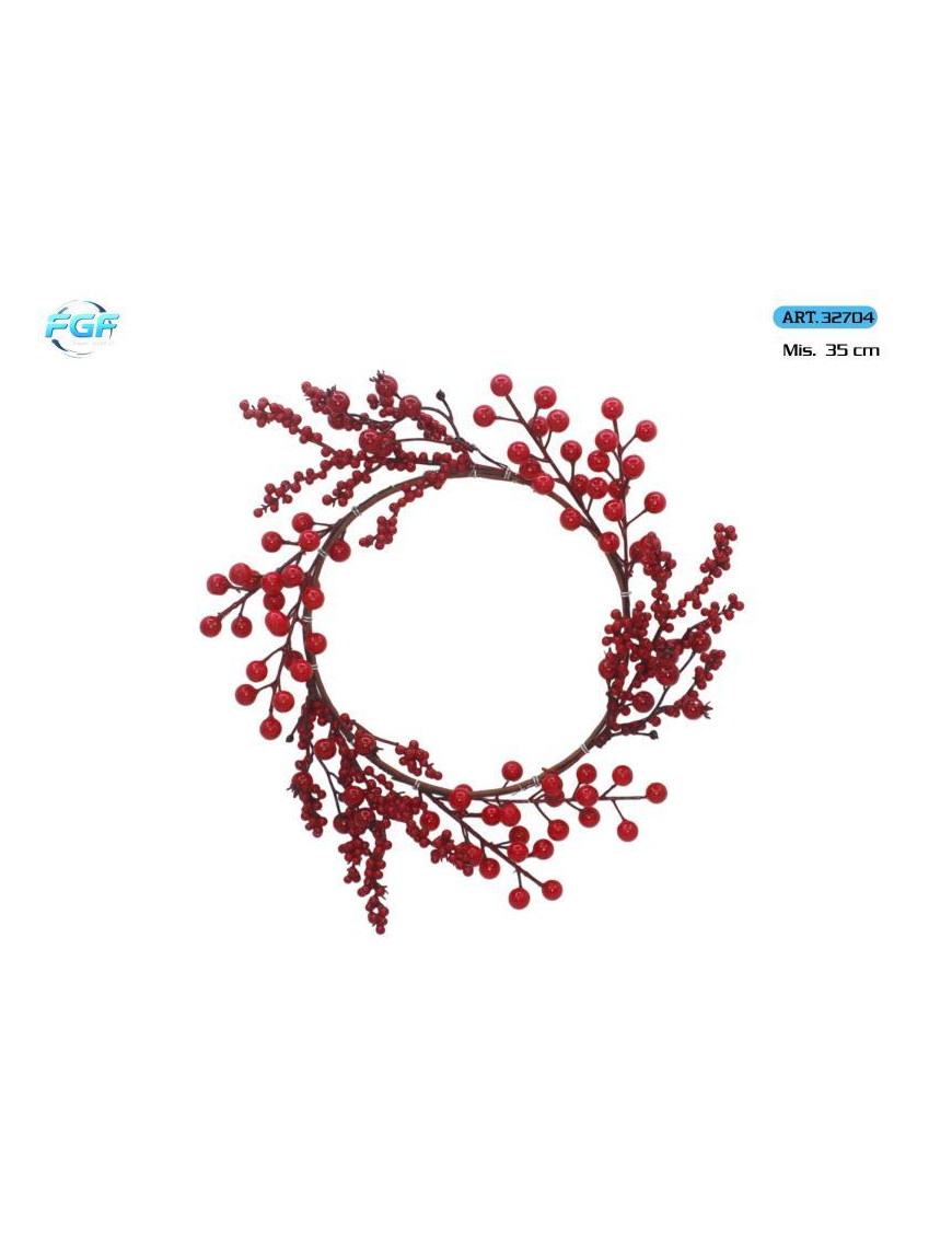 CORONA 35cm BACCHE ROSSE 32704