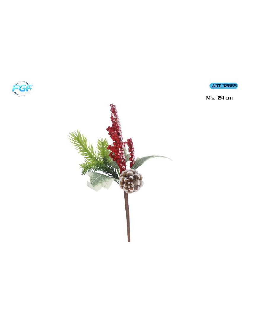 PICK C/BACCHE ROSSE+DECORAZIONI 24cm