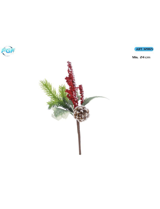 PICK C/BACCHE ROSSE+DECORAZIONI 24cm
