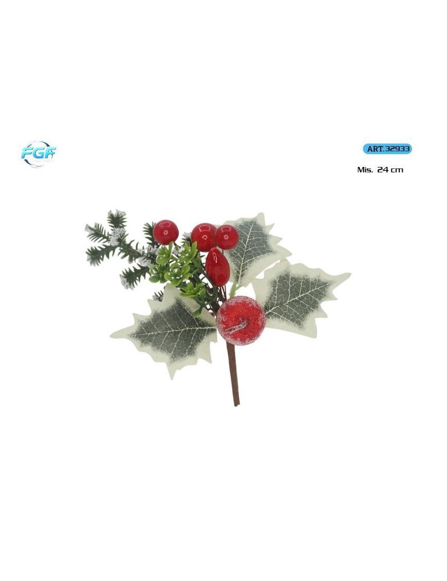 PICK C/BACCHE ROSSE+DECORAZIONI 24cm