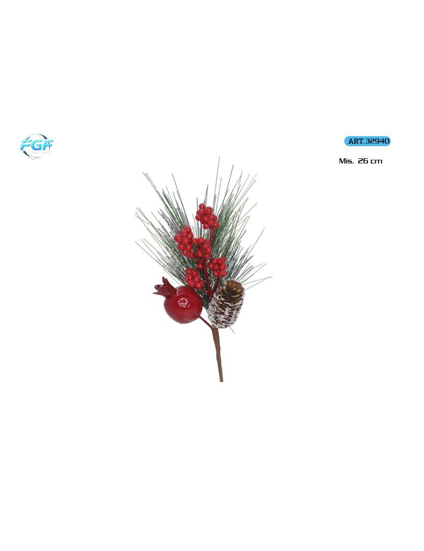 PICK C/BACCHE ROSSE+DECORAZIONI 26cm
