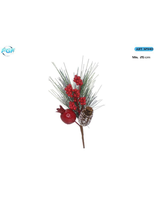 PICK C/BACCHE ROSSE+DECORAZIONI 26cm