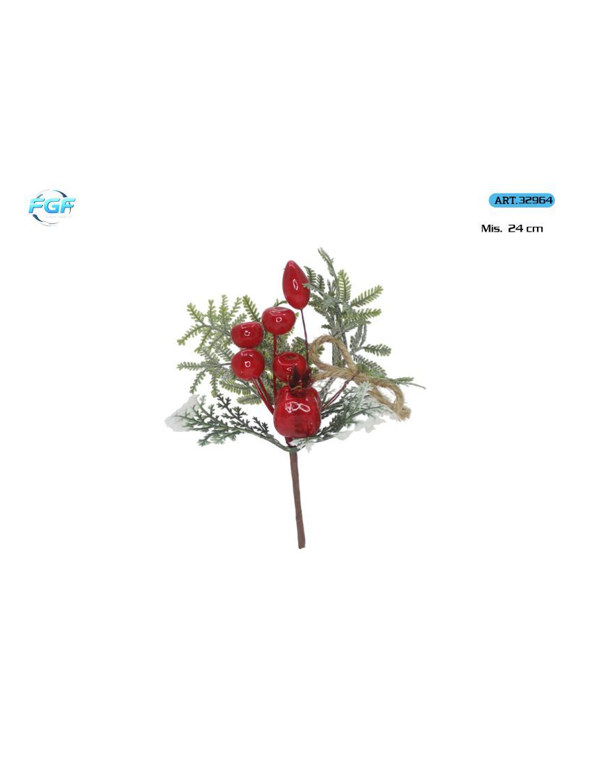 PICK C/BACCHE ROSSE+DECORAZIONI 24cm