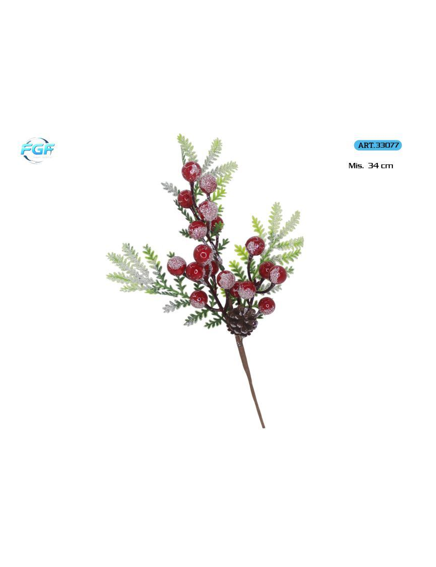 PICK C/BACCHE ROSSE+DECORAZIONI 34cm