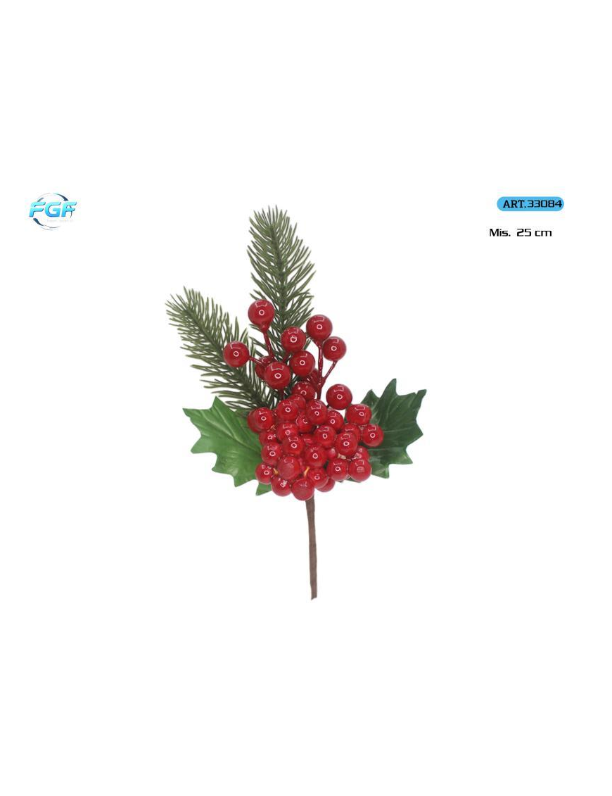 PICK C/BACCHE ROSSE+DECORAZIONI 25cm