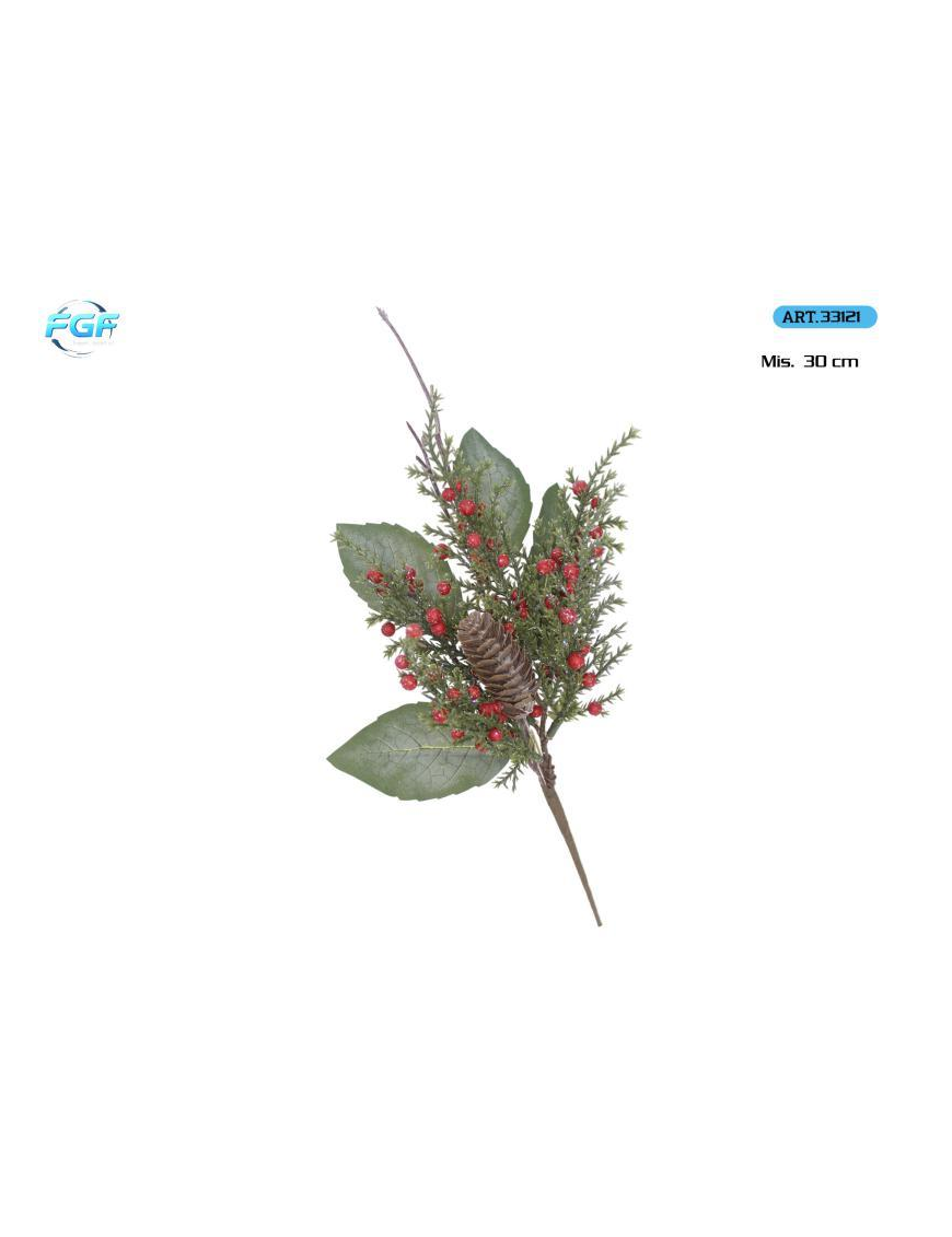PICK C/BACCHE ROSSE+DECORAZIONI 30cm