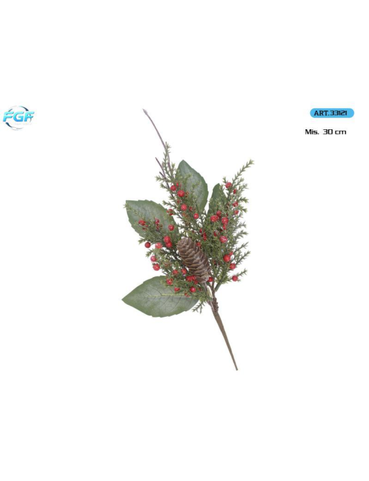 PICK C/BACCHE ROSSE+DECORAZIONI 30cm