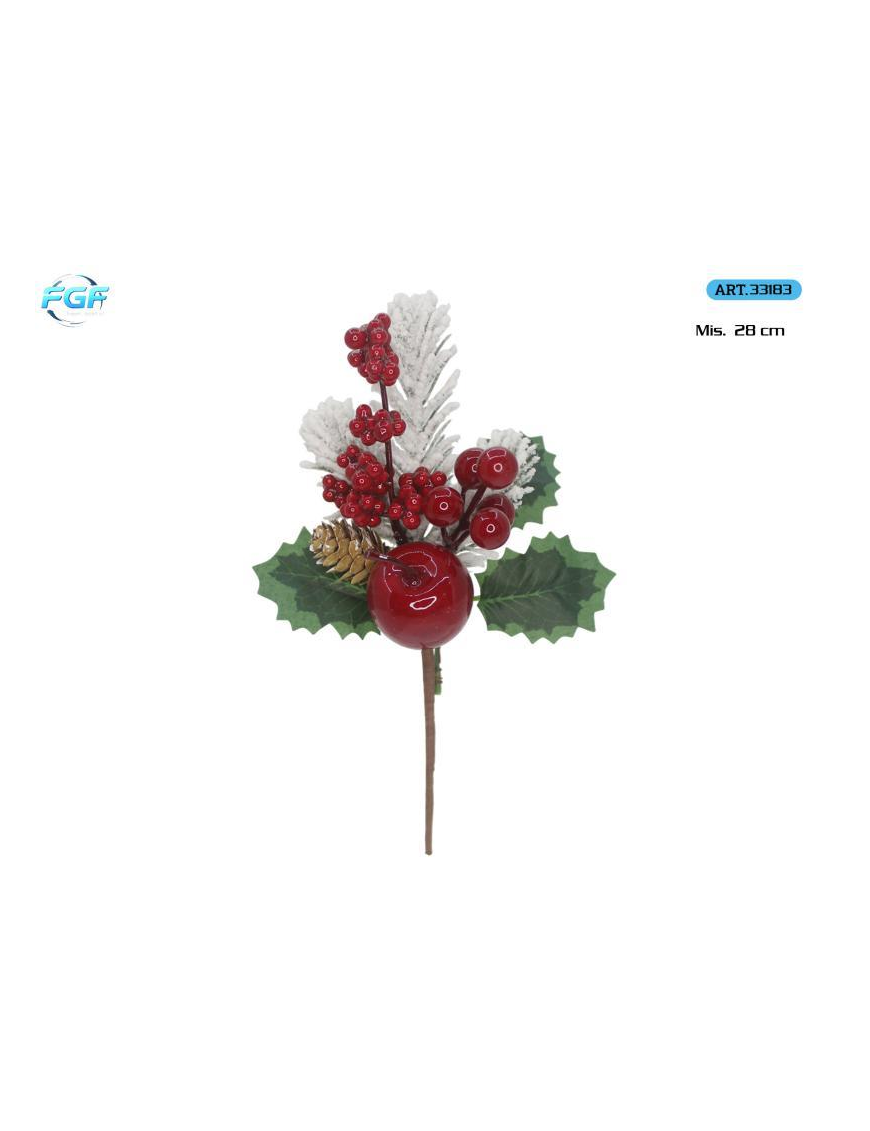 PICK C/BACCHE ROSSE+DECORAZIONI 28cm