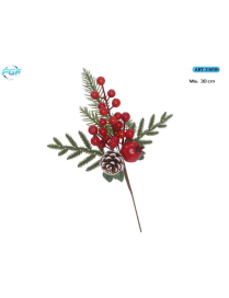PICK C/BACCHE ROSSE+DECORAZIONI 30cm