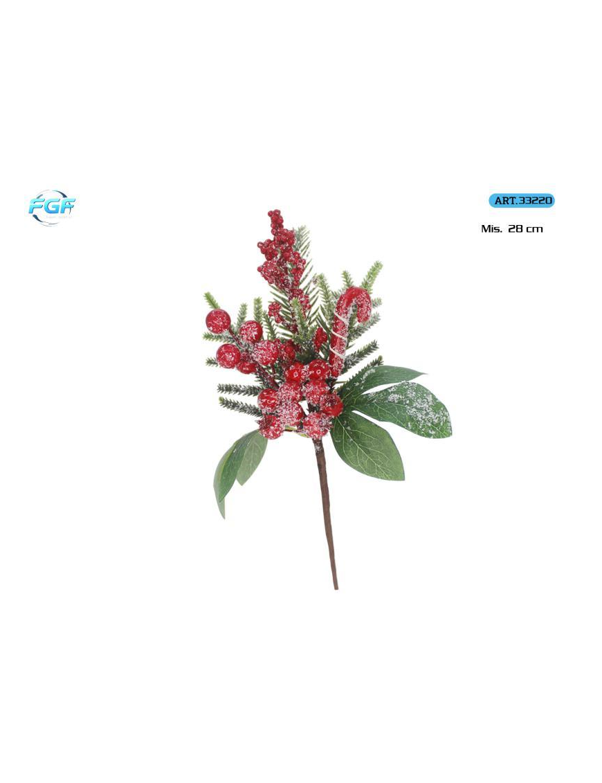 PICK C/BACCHE ROSSE+DECORAZIONI 28cm