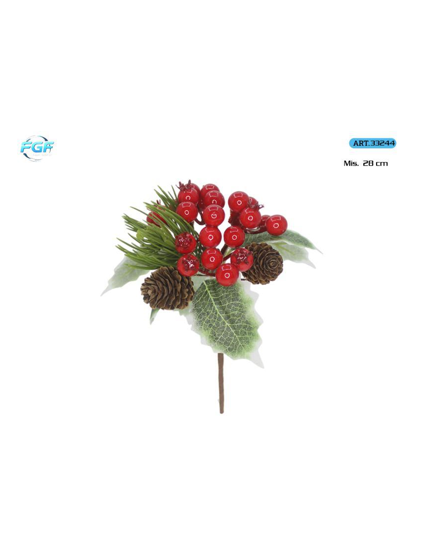 PICK C/BACCHE ROSSE+DECORAZIONI 28cm