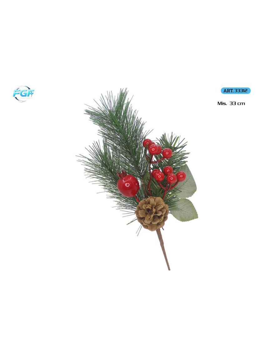 PICK C/BACCHE ROSSE+DECORAZIONI 33cm