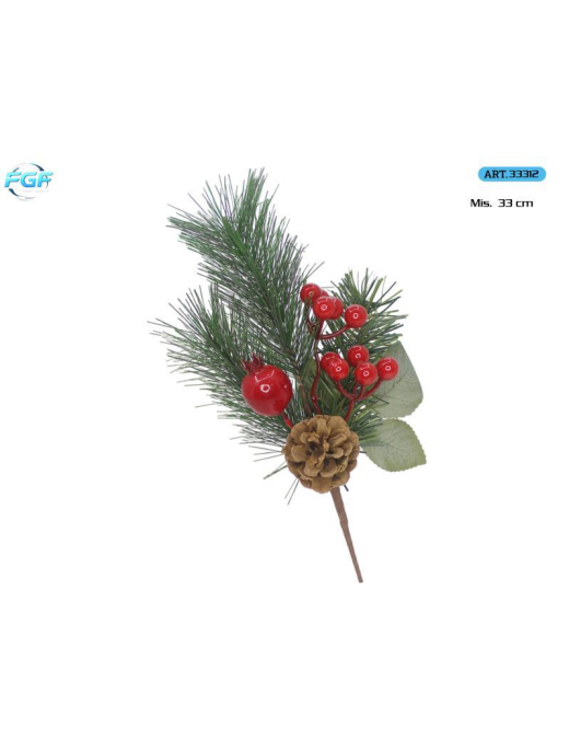 PICK C/BACCHE ROSSE+DECORAZIONI 33cm