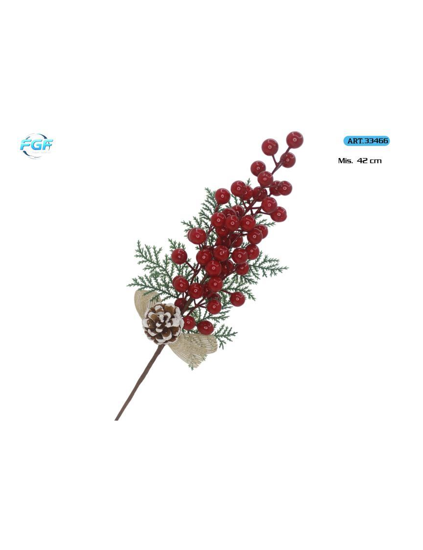 PICK C/BACCHE ROSSE+DECORAZIONI 42cm