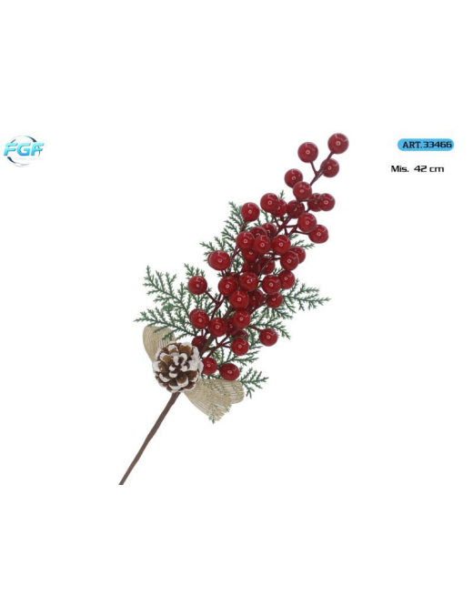 PICK C/BACCHE ROSSE+DECORAZIONI 42cm