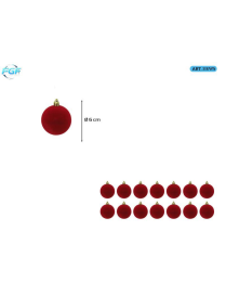 LINEA VELLUTO ROSSO  SFERE   6cm 14pz