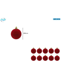 LINEA VELLUTO ROSSO  SFERE   8cm 10pz