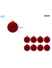 RED VELVET LINE SPHERES 10cm 8pcs