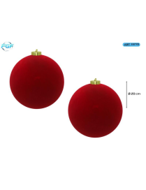 RED VELVET LINE SPHERES 20cm 2pcs
