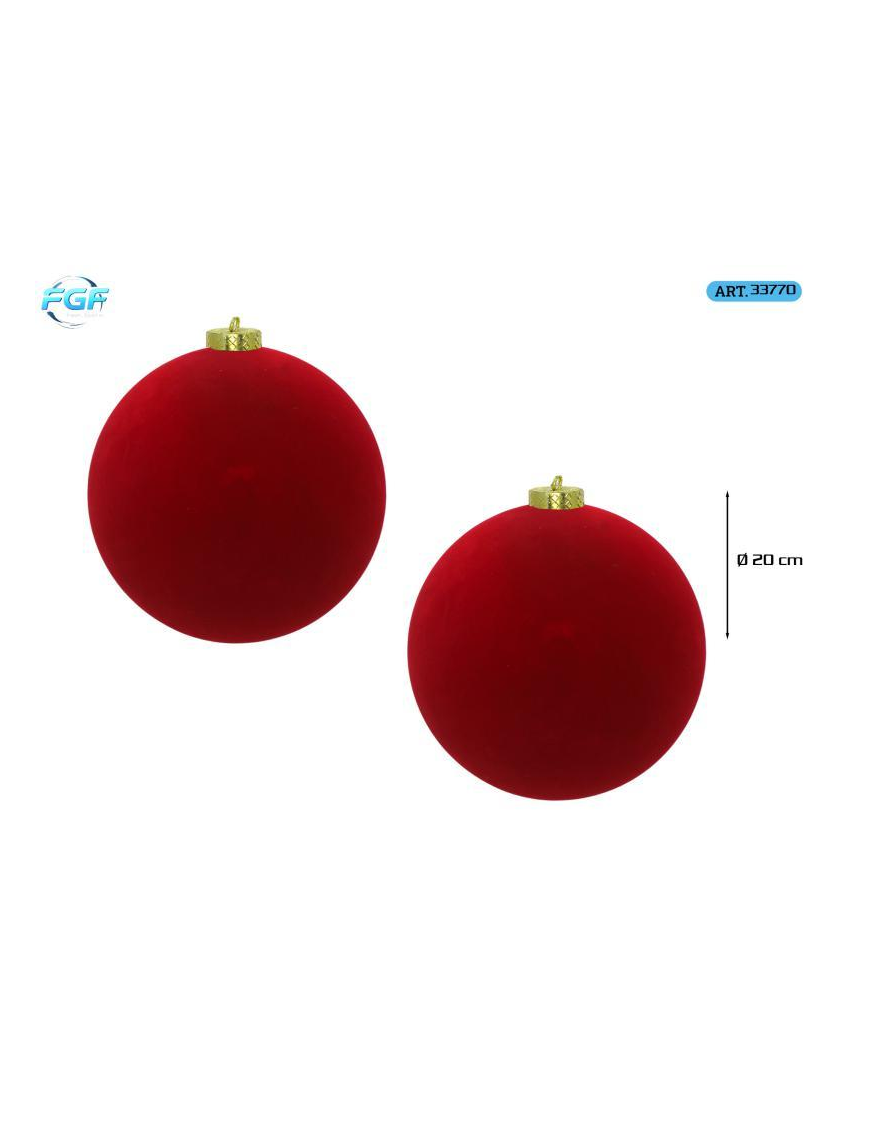 LINEA VELLUTO ROSSO  SFERE  20cm 2pz