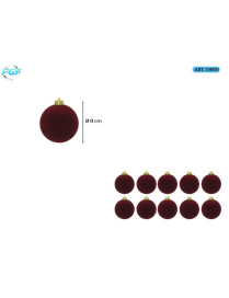 VELVET LINE DARK RED SPHERES 8cm 10pcs