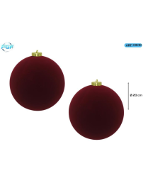 VELVET LINE DARK RED SPHERES 20cm 2pcs