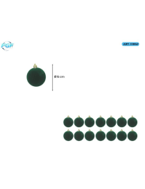 LINEA VELLUTO VERDE SFERE   6cm 14pz