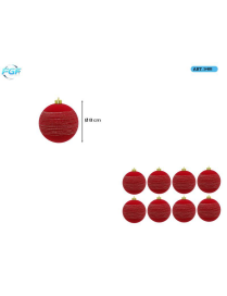 RED VELVET LINE WITH BALL DESIGN 8cm 8pcs