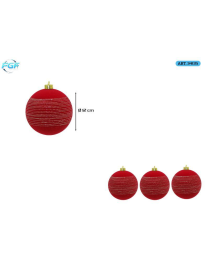 RED VELVET LINE WITH BALL DESIGN 12cm 3pcs